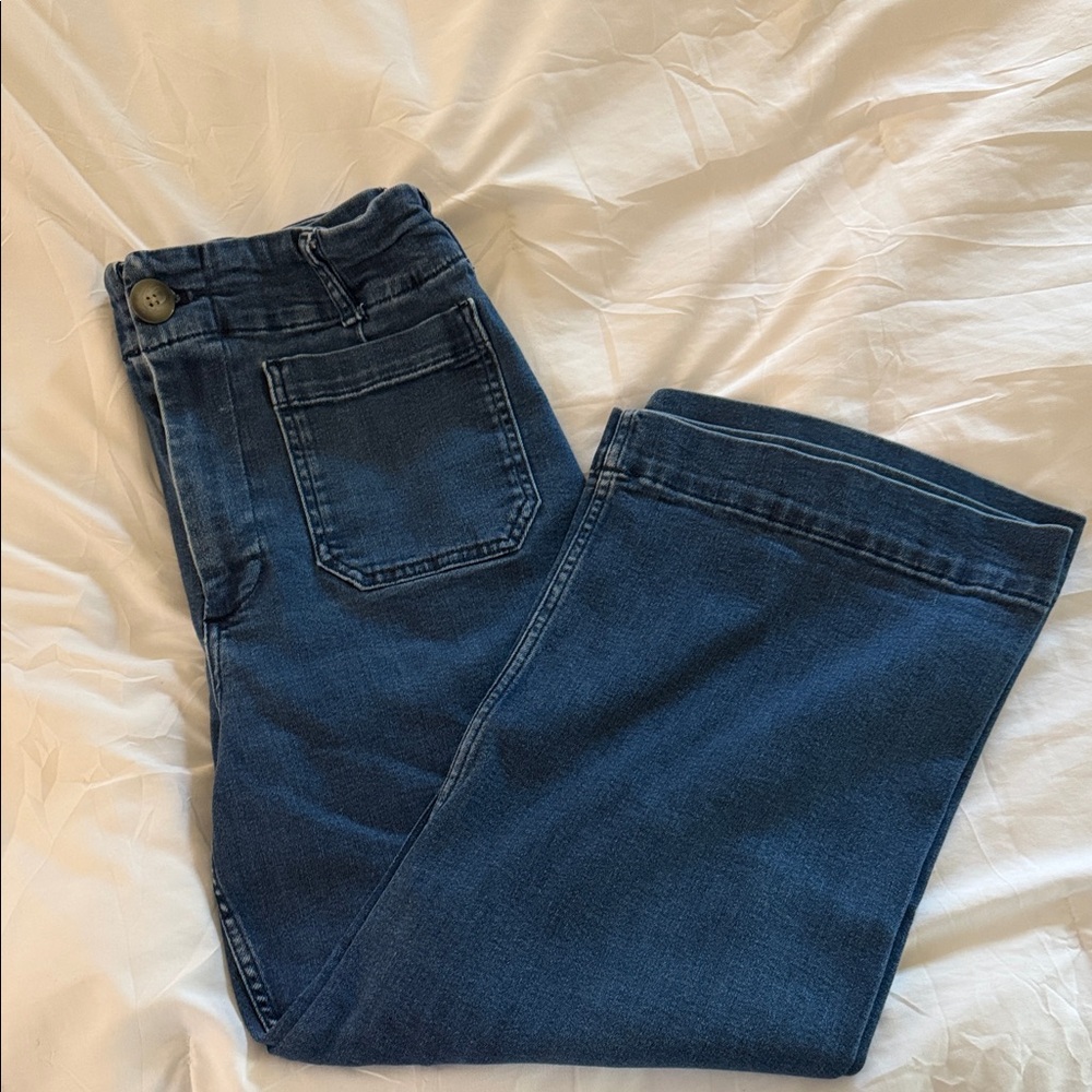 Maeve cropped wide leg Jeans